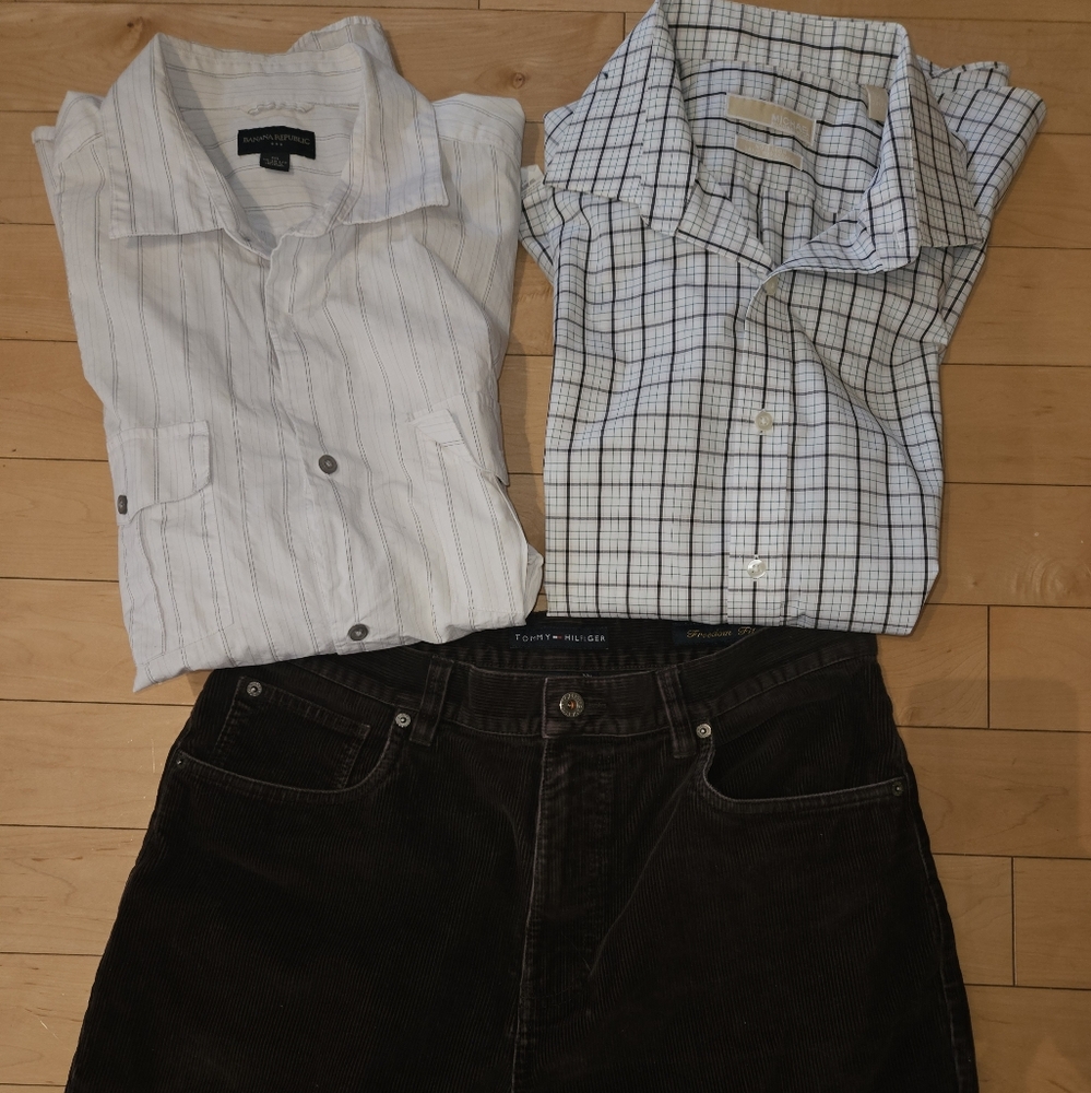 Tommy Hilfiger Cuordoroy Pants And 2 shirt Bundle